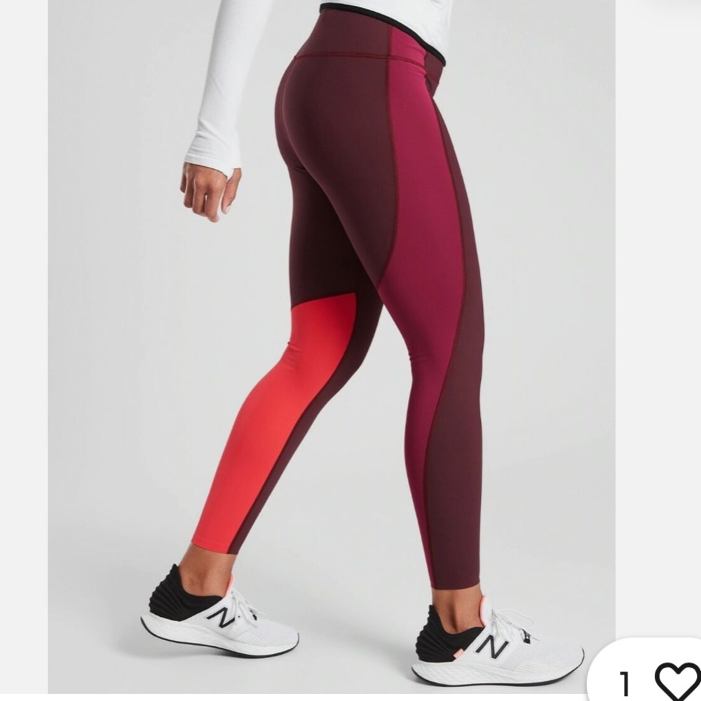 Athleta Asym Colorblock Tight in Plush Supersonic